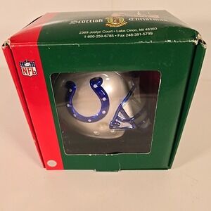 NFL Indianapolis‎ Colts HELMET Blown Glass Ornament, NEW